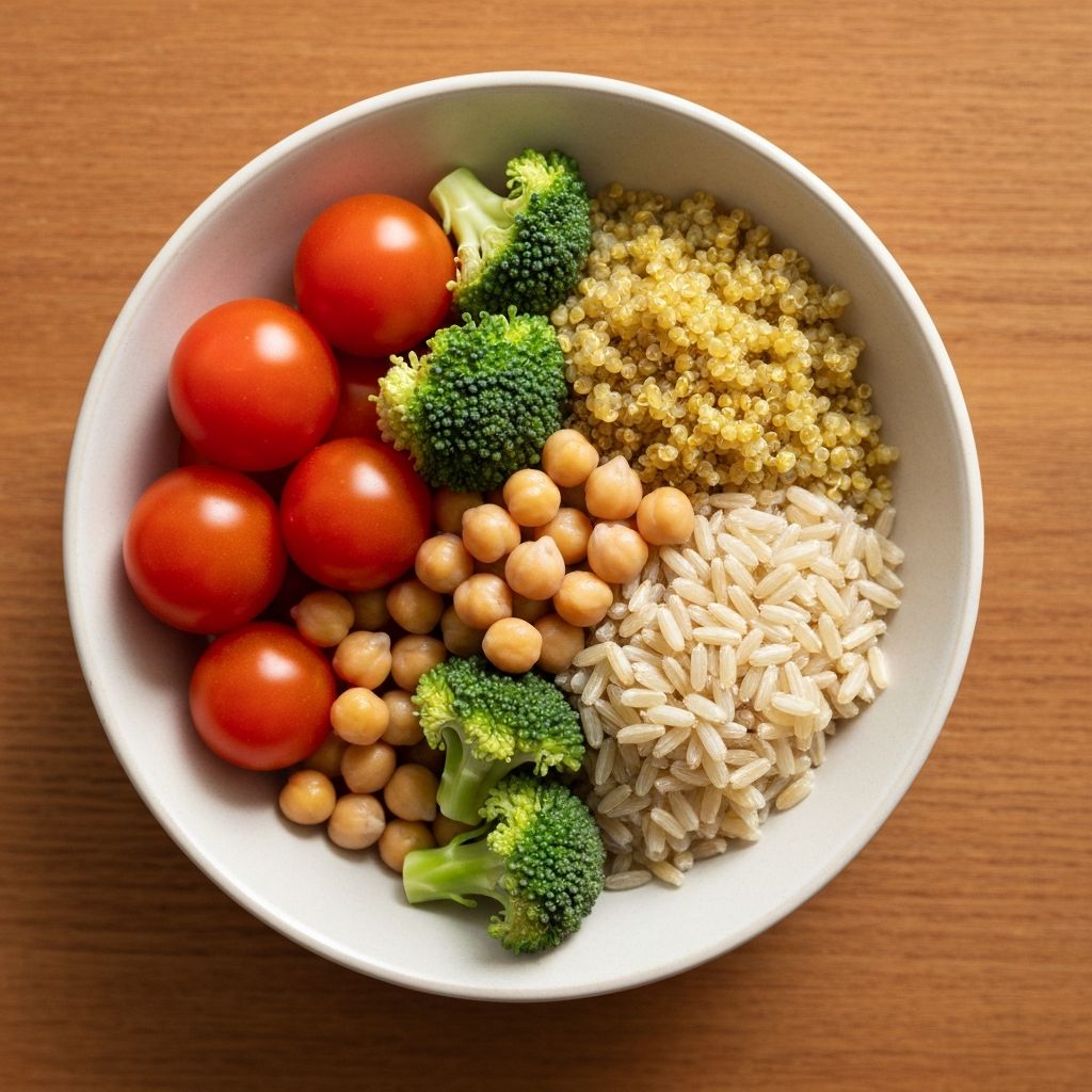 Bowl of mixed vegetables and grains